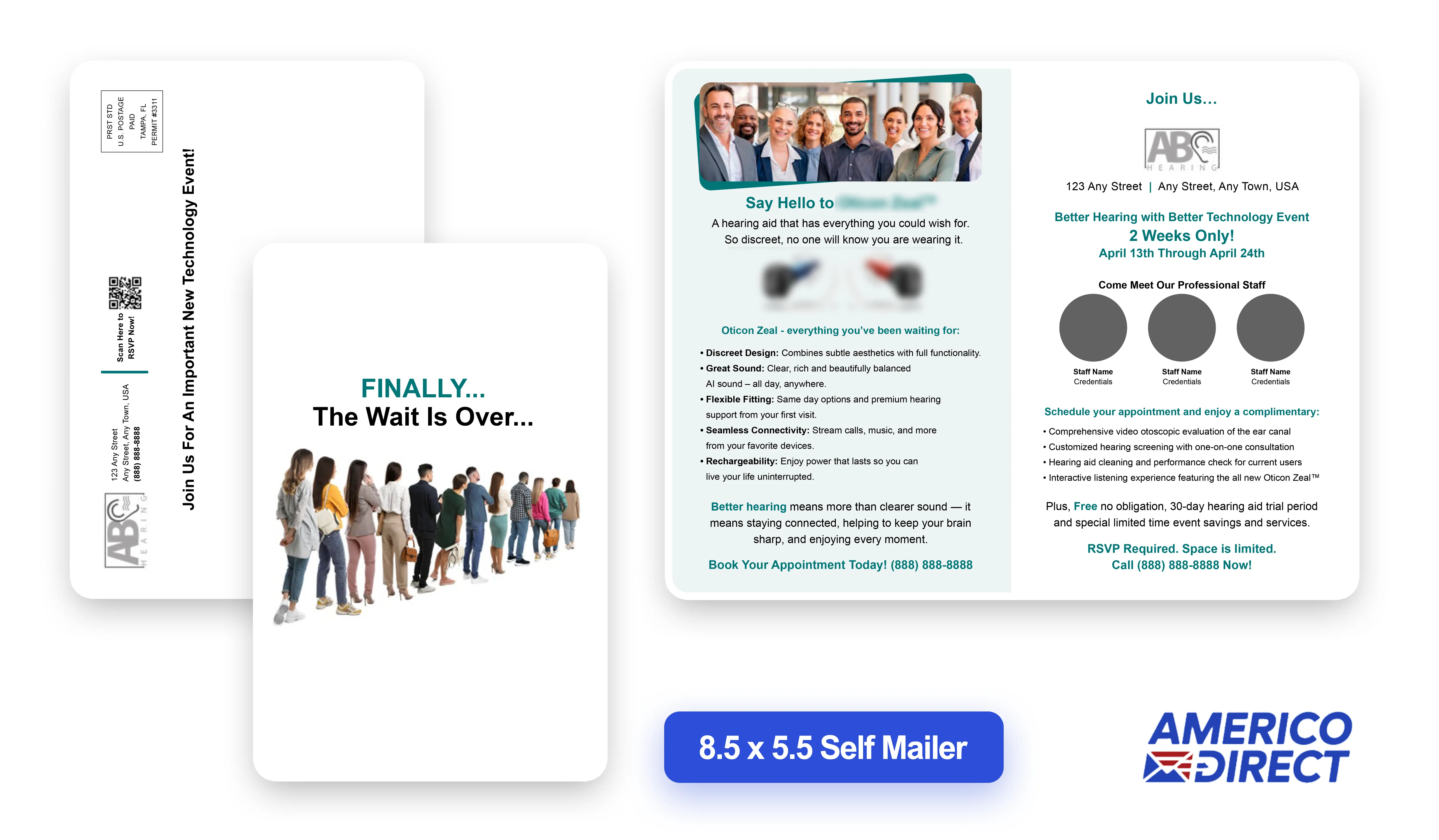 Self-mailer direct mail piece